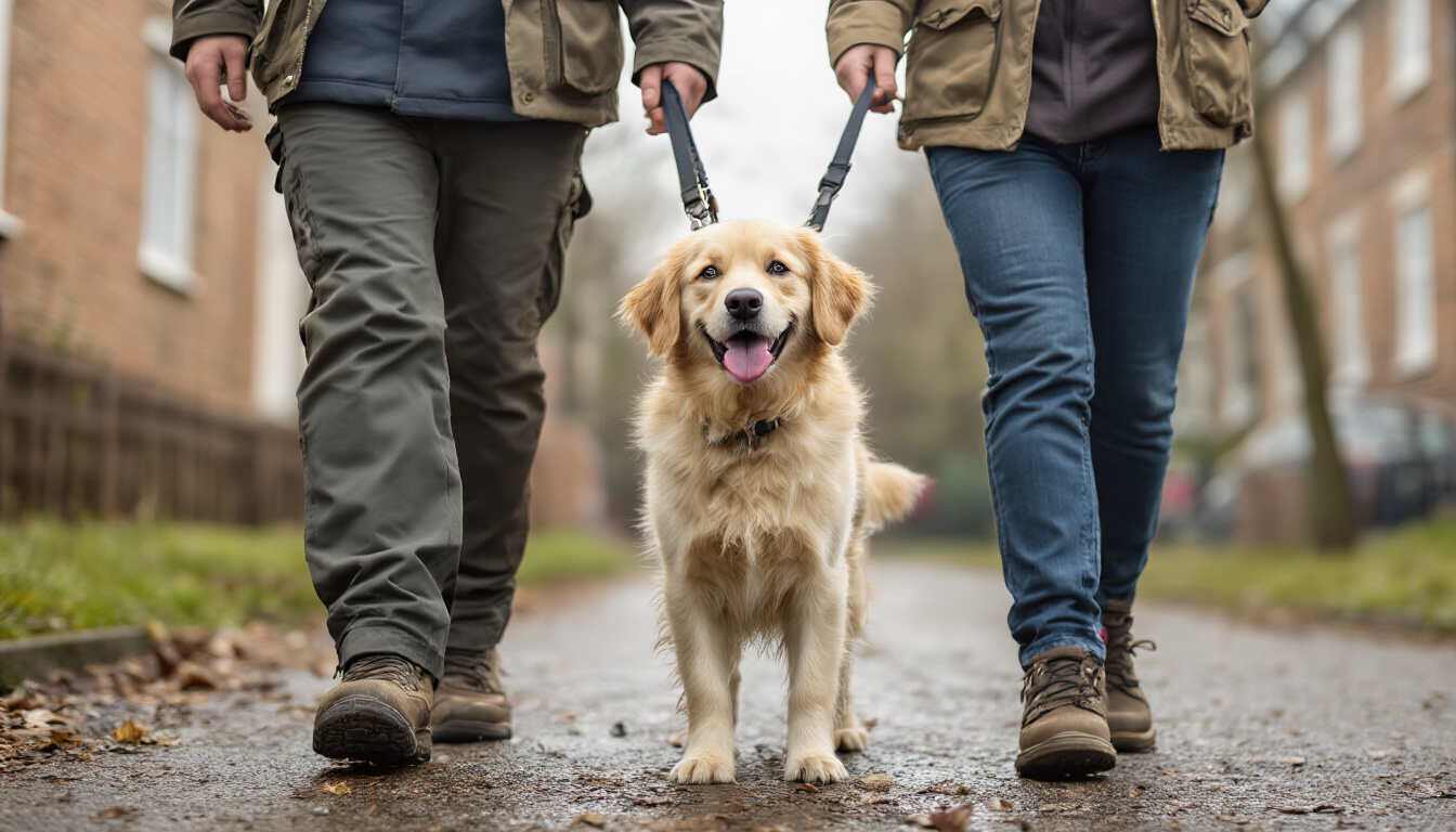 Happy dog on an outdoor adventure walk in Manchester