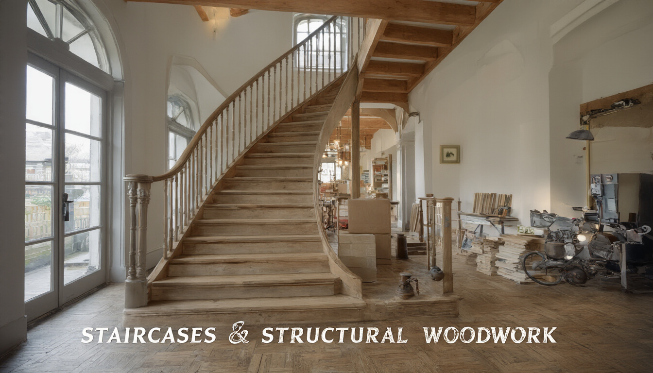 Detailed timber grain and joinery work
