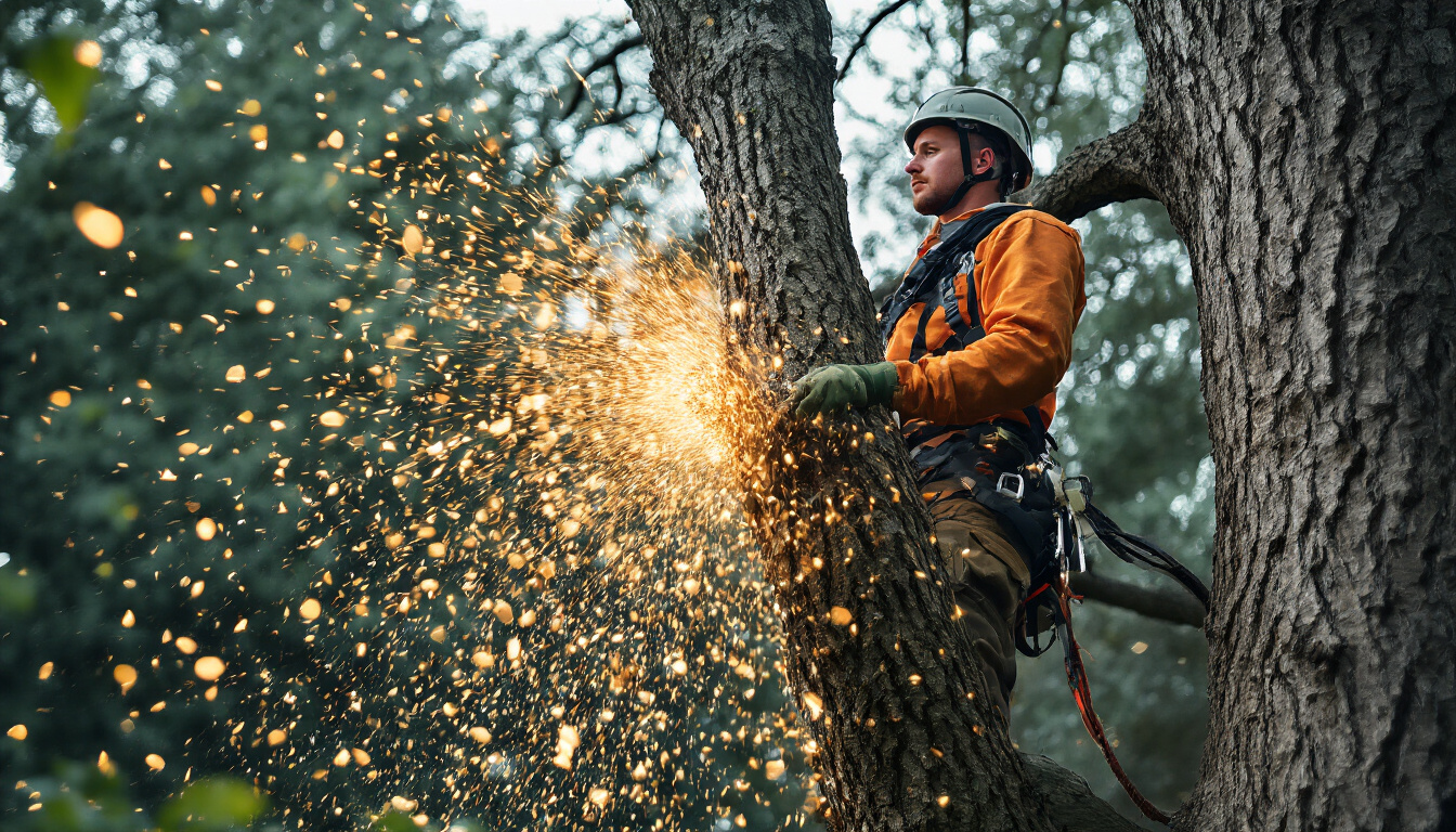 Safe dismantle of mature oak in Marston